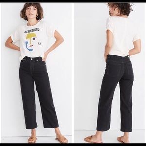 Madewell Slim Wide-Leg Crop Size 30 Black